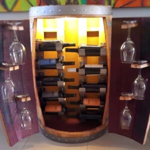 Cava media barrica, puertas y luz led 95X70cm